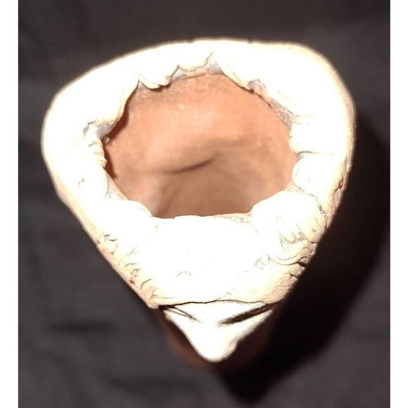 Vintage Jude Holdsworth 3 Faces Studio Pottery Vase 7.25" tall Spaghetti hair te - Picture 8 of 9